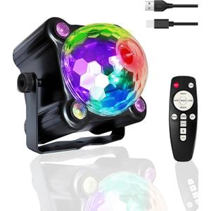 Disco Ball Light for DJ Party: Strobe Led Dance Stage Lighting Sound Activated Rotating Lamp With Remote Control for Room Indoor Outdoor Kids Ceiling Decor Bar Club Rave Home Wedding Karaoke Christmas