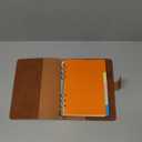FYY A5 Binder Refillable Planner Notebook 6 Ring PU Leather Binder Journal with Pockets, Dividers, Refill Paper Brown