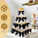 Zopeal 30 Set Champagne Tower Champagne Coupe Cocktail Glasses 5 oz with Satin Bows 3.5 Inch Plastic Margarita Espresso Martini Glasses for a Tiny Bit Older Valentine's Birthday Party (Black Bow)