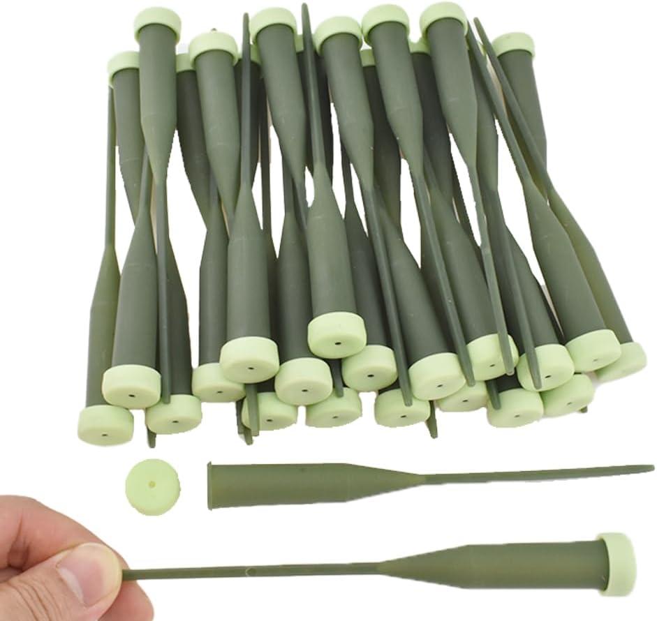 HAHIYO 35PCs 2.8x0.5Inch Green Plastic Floral Water Tubes with Long Stem and Silicone Caps Flower Vials for Plants Fresh Flowers Arrangement Milkweed Cuttings Florist Supplies, Total Length 5.7inches