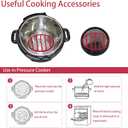 Silicone Cooker Rack for Instant Pot 5,6,8 Qt, Roasting Rack for Baking Cooking Steaming, Crock Pot Air Fryer Pressure Cooker Rack (Oval,Red,2Set)