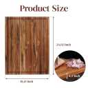 Extra Large Teak Wood Cutting Board 24x18 Inch for Meat, Brisket & Professional Kitchen Prep, 1.5" Thick Edge Grain Butcher Block with Deep Juice Groove & Handle, Non-toxic Board by New M Way