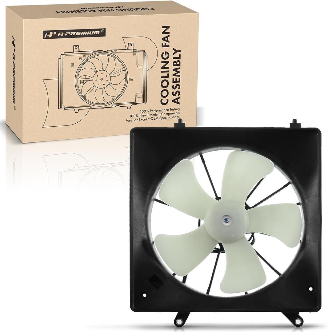 A-Premium Engine Radiator Cooling Fan Assembly Compatible with Select Honda Models - Accord 1998 1999 2000 2001 2002 - Replace# 19020PLC003, 19005PAAA01