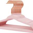 Stormix Baby Velvet Hangers, 32 Pack Children's Clothes Hangers Non-Slip Kids Hangers for Infant/Toddler Pink (Gold Hook)