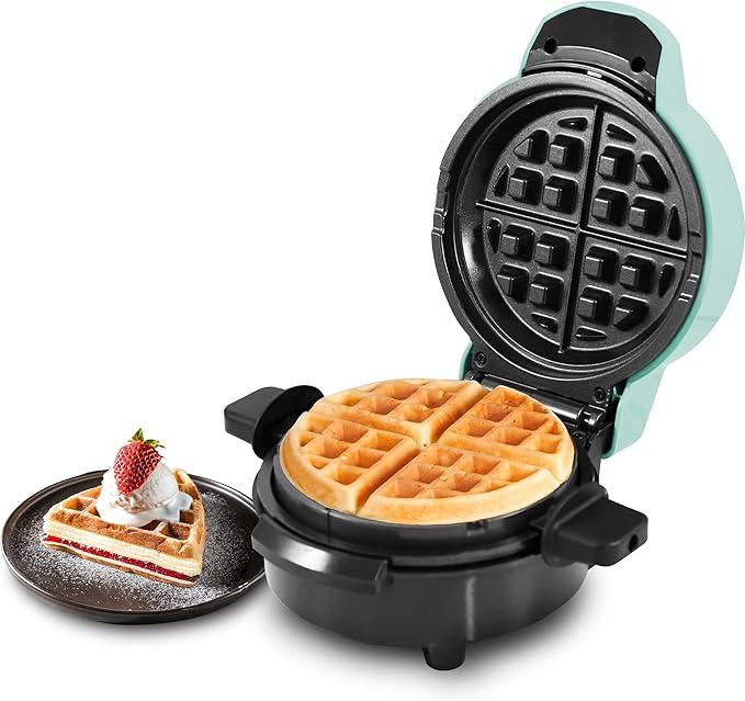 Elite Gourmet EWM380M Nonstick Fluffy Stuffed Waffle Maker, 1.5Inch Jumbo Thick Waffles, Hash Browns, Keto, Snacks, Sandwich, Eggs, Easy to Clean, Mint