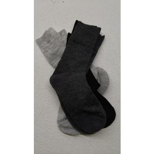 Facool Wide Crew Socks Pack of 3 Deep Gray L