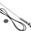 Universal Car Roof Antenna Compatible with AM/FM Radio Signal Booster Amplifier, Extended Silver Mast 134cm, Spring Soft Rod