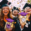 Mimorou 8 Sets 2026 Graduation Table Decorations Class of 2026 Table Centerpieces Graduation Jars with LED Light, Felt Grad Hats, and Stickers for High School College Photo Props (Purple)