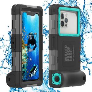 Waterproof Underwater Snorkeling Diving Phone Case for iPhone 16/15/14/13/12/11 Pro Max Mini and Galaxy S25/S24/S23/S22/S21 Ultra Plus Professional [15m/50ft] Photo Video Cover Cover (SG Blue) (Second Generation Blue)