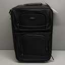 U.S. Traveler Lightweight Rolling 20" Carry On Luggage Softside Suitcase, Black, 2 Wheel Single