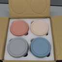 4 Pack Glass Clear Storage Canister with Airtight Lid, 12oz Overnight Oats Containers, Small Cute Decorative Pantry Jar for Snacks, Yogurt, Cereal, Fruit, Salad, Spice, Sugar, Coffee, Tea (350 ml/12 oz | Color)