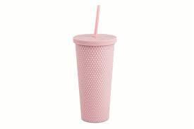 Manna Pink Rubberized Studded Tumbler 24 Oz