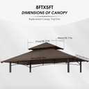 MASTERCANOPY Grill Gazebo Replacement Canopy Top for Model L-GG001PST-F (Brown)