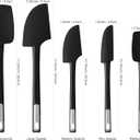 2 x Premium Silicone Spatula Set, JXWING Flexible Heat Resistant Non-slip Handle Baking Cooking Rubber Spatulas, Black