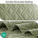 Comfort Spaces Twin Quilt Set Modern Reversible Diamond Coverlet Twin Bedding Set Cozy Quilted Winter Layer, All Season Lightweight Soft Twin Size Quilt, Kienna, Twin/Twin XL Olive Green 2 Piece