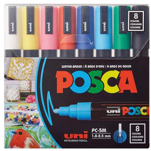POSCA 5 Color Paint Marker Set, PC-5M Medium
