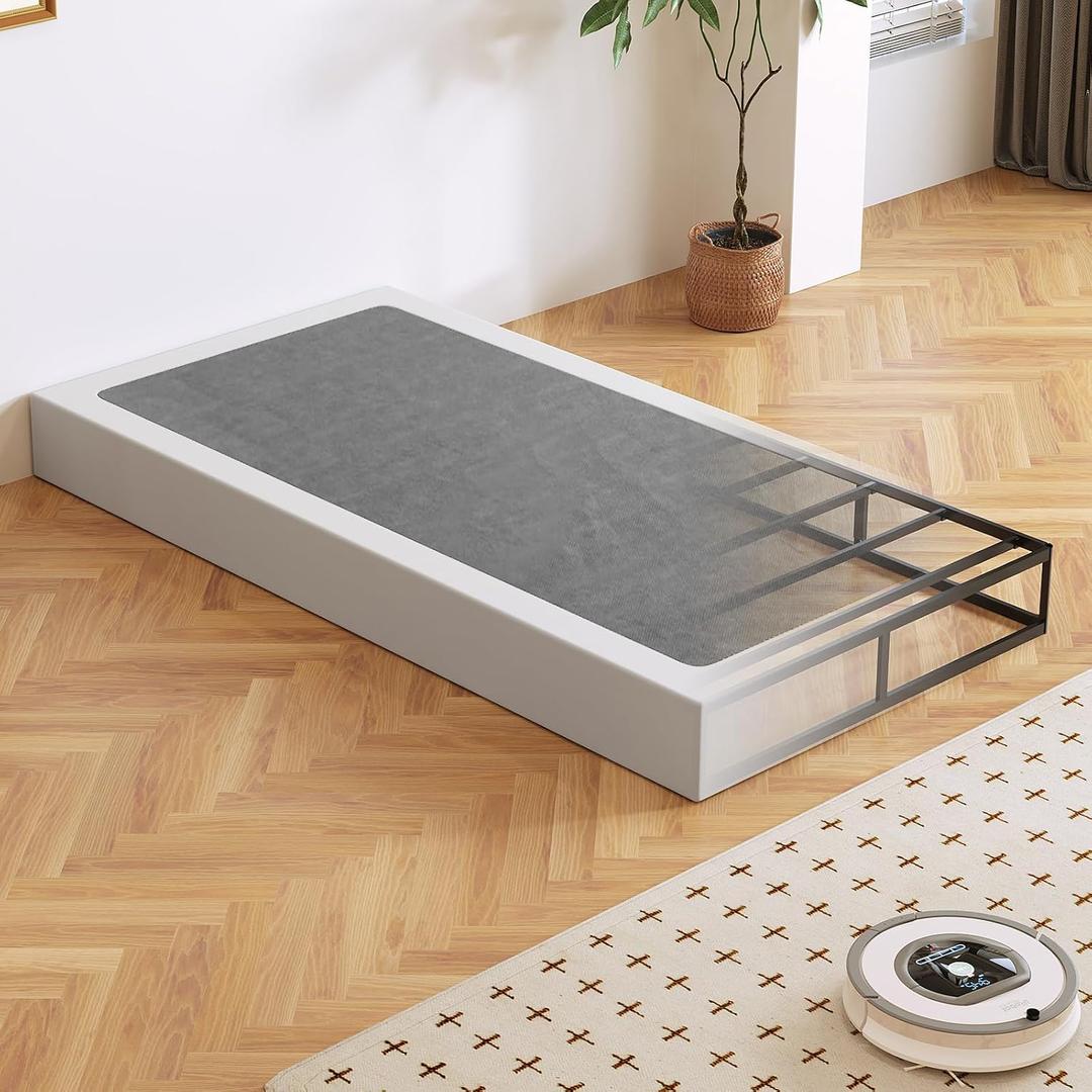 Twin Box Spring, Heavy Duty Metal Frame Mattress Foundation with Fabric Cover, Easy Assembly, Noise-Free (7 Inch, Twin)