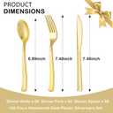 Supernal 180pcs Gold Plastic Silverware Set, Elegant Hammered Design Disposable Cutlery (60 Forks, 60 Spoons, 60 Knives), Heavy Duty Plastic Utensils for Weddings, Graduation Parties 2026 & Catering