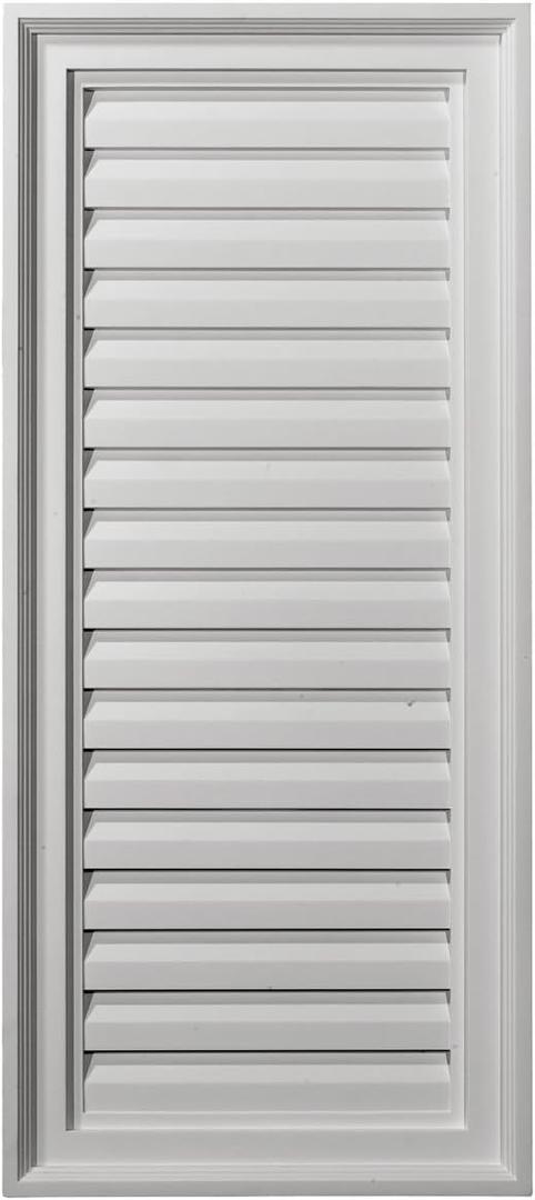 Ekena Millwork 16"W x 32"H Rectangle Urethane Gable Vent Louver, Functional