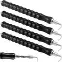 SEUNMUK 4 PCS Automatic Rebar Tie Wire Twister, Rebar Tie Wire Twister Tool with Ergonomic Rubber Handle Reinforced Spring for Construction, Home Improvement, Straight Hook, Black
