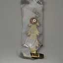 Mie Creations Christmas Tree Set of 2 Figurines, Xmas Rustic Decorations for Home, Living Room, Table Centerpiece, Mantel, Winter Indoor Elegant Decor, Vintage Gold Wooden Christmas Trees-12,10 inch