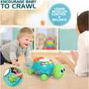 Jyusmile Baby Toys 6 to 12 Months, Musical Turtle Crawling Infant Toys, Early Learning Educational Toy with Light & Sound, Christmas Birthday Gifts for Boy Girl 7 8 9 10 11 Month 0-1 Year Old