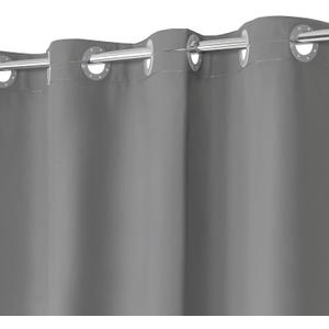 No Hook PEVA Shower Curtain or Liner - 8G Heavy Duty Grey Bathroom Shower Curtain No Hooks Required, Waterproof Plastic & PVC Free, Standard Size 71 x 74, Dark Gray