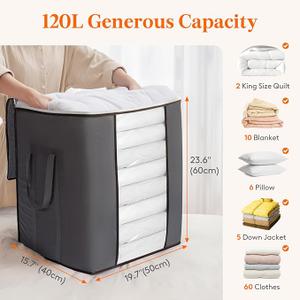 Lifewit Extra Large Blanket Comforter Storage Bags with Reinforced Handles for Bedding, Sheet, Foldable Clothes Storage Containers for King Size Quit, 120L Linen Moving Bag 1 Pack Lifewit Extra Large Blanket Comforter Storage Bags with Reinforced Handles for Bedding, Sheet, Foldable Clothes Storage Containers for King Size Quit, 120L Linen Moving Bag 1 Pack