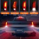 LED Tail Lights + 3rd Third Brake Cargo Lamp for Ford F250 F350 F450 F550 2008-2016 (Fleetside Bed Model), High Mount Stop Light Rear Taillight Assembly, Chrome Housing Red Lens, 3Pcs