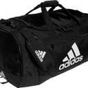adidas Unisex Defender 4.0 Gym Duffel Bag for Men and Women, Black/White, Large (110L)