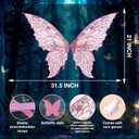 Fairy Wings for Women with Lace Gloves, Butterfly Cosplay Wings,Iridescent Costume Wings for Party Photography Adult Dress Up