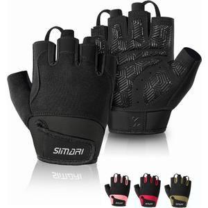 SIMARI Breathable Workout Gloves for Men & Women, Weight Lifting Gloves with Padded, Grip, Full Palm Protection, Gift for Gym Exercise, Cycling, Weightlifting Training, Fitness, Black, Pink, Size (Large)