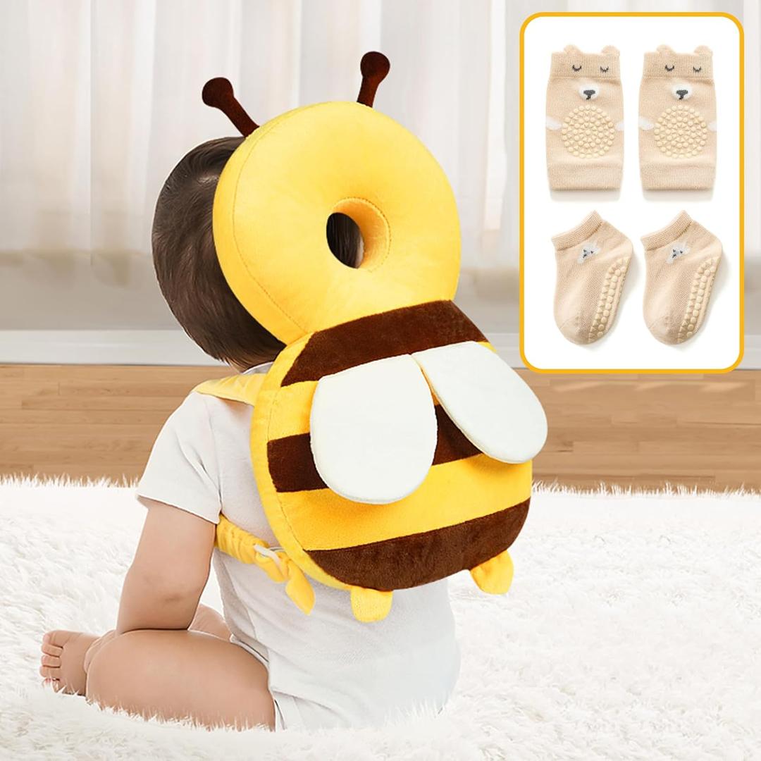 Baby Head Protector Backpack: Alarm Function,Adjustable and Ultra-Light(Bee)