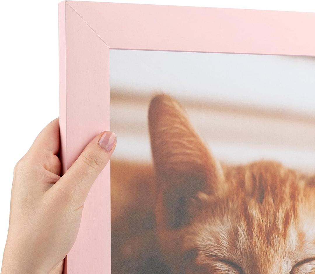 Picture Frames, Photos Frame Wall Gallery Photo Frames, Horizontal and Vertical for Wall Mounting, Home Office Decoration Pink 13x17