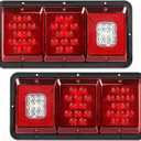 2Pcs Triple Tail Lights 36 LED, Rectangle Vertical or Horizontal Mount Waterproof Trailer Camper RV Tail Lights Stop Turn Tail Backup Reverse Lights Taillights