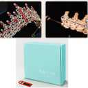 Kamirola Crystal Crowns and Tiaras Headband for Women Birthday Party Wedding Prom Bridal Halloween TR19 (Gold & Red)