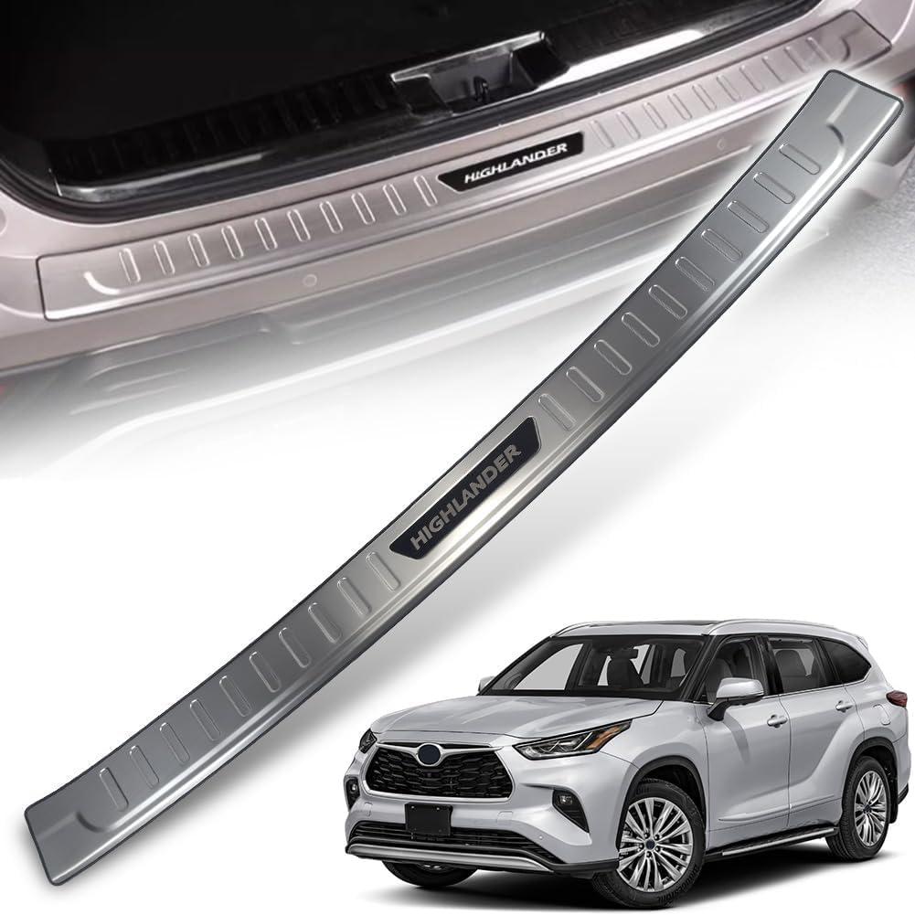 Rear Inside Bumper Sill Plate Guard Stainless Steel Cover Trim Door Tailgate Trunk Lid Protection Compatible for Highlander 2020 2021 2022 2023 2024 2025 20261PC(Sliver)