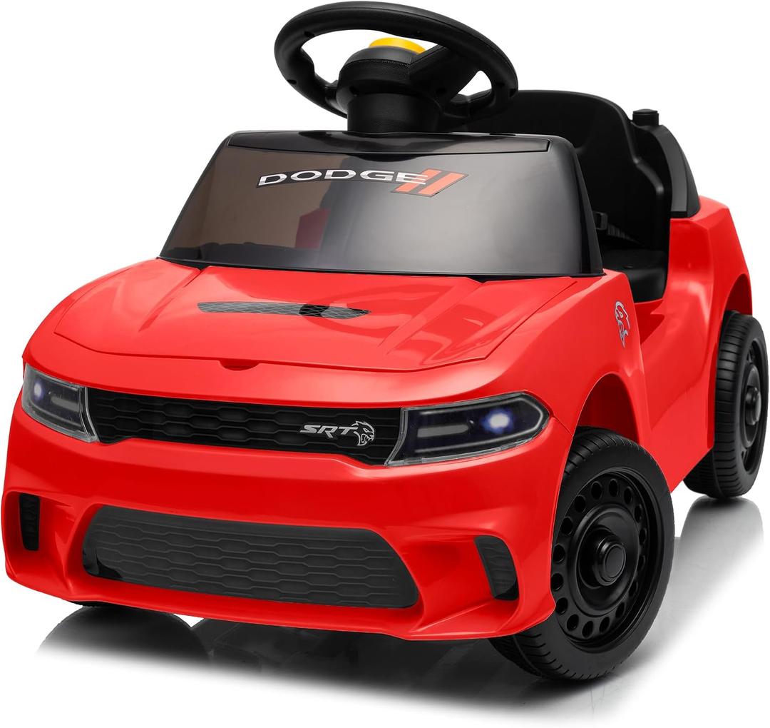 Licensed Dodge Electric Ride on Car for Toddlers Aged 1-3 w/Music & Horn, 30.71 inches x 16.54 inches x 17.32 inches