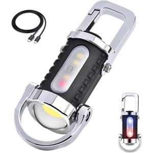 FULLIKES Keychain Flashlight (3 in 1), Portable Rechargeable Bright Keychain Flashlight, Cob Keychain Work Light with 7 Light Modes, 1500 Lumens Mini Keychain Lights for Emergencies