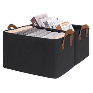 CHICVITA 30L Large Fabric Closet Bins for Shelves, 2Pack, Black