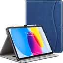 ZtotopCases for iPad (A16) 11th Generation Case 11 inch (2025), iPad 10th Generation Case 10.9 Inch 2022, Premium PU Leather Business Folio Stand Cover with Slot, Auto Wake/Sleep, Multi 4 Angles, Blue