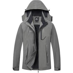 Diamond Candy Women's Waterproof Rain Jacket with Hood Lightweight Outdoors Raincoat (Medium, Grey)