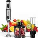 Immersion Blender Handheld GAVASTO Hand Blender,20 Speeds and Turbo Mode Hand Mixer, 3-in-1 Heavy Duty Copper Motor Stainless Steel