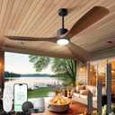 60" Ceiling Fan with Lights, Outdoor Ceiling Fan Smart Work with Alexa/Gg/App/Remote,3-Color Light Dimmable 6-Speed Quiet Reversible for Patio Porch Living Room, Dark Walnut