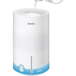 AEOCKY Mist-Free Evaporative Humidifier, No White Dust for Baby, 4.5L Humidifiers with Auto, Dry Filter, Self-Clean, Power & Sleep Mode, Timer for Bedroom, Home, Nursery, Off-White