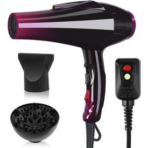 Professional Hair Dryer Ionic Blow Dryer 3500 Watt Powerful Salon Hair Dryers Ceramic Tourmaline Quick Dry Blow Dryer with AC Motor Concentrator Diffuser Attachments