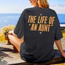 Women Oversized Auntie Shirts Funny Cool Aunt Shirt Gifts Tee Top
