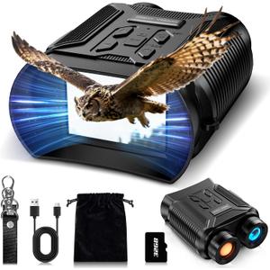 JStoon Digital IR Night Vision Binoculars - 4" Screen, 4K UHD Video with 4000mAh Battery -Black