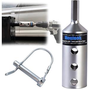 Heavy Duty Trailer Jack Drill Adapter, Fits for 1 Inch Jack Drive Shaft Top Wind Trailer Jacks Integrated with Chuck Adapter Socket Adapter Bit Attachment for Most of Cordless Drill