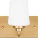 Generation Lighting 4402803-848 Windom - 3 Light Bath Vanity, Satin Brass Finish with Etched/White Glass, 225 Total Watts, 7.5 Inch Height, 18 Inch Wide, Steel Construction, 18 x 7.5 x 4.63
